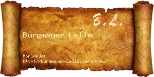 Burgmayer Lelle névjegykártya